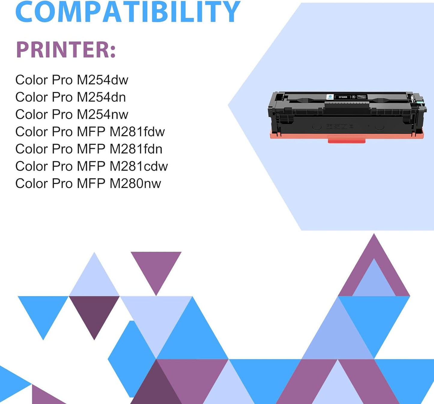 202X Toner 4 Pack High-Yield Replacement for HP 202X 202A CF500X CF501X CF502X CF503X for HP Color Laserjet Pro MFP M281fdw M281cdw M254dw M281fdn M281 Printer Ink Black Cyan Yellow Magenta With Chip
