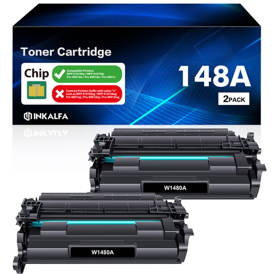 148A Toner Cartridge Black Compatible Replacement for HP 148A 148X W1480A W1480X Pro MFP 4101fdn 4101fdw 4001dw 4001dn 4001n Printer Ink (2 Pack)
