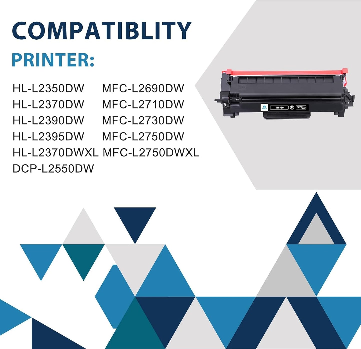 TN760 TN-760 High Yield Toner Cartridge 4-Pack Compatible Replacement for Brother TN760 TN730 TN-760 TN-730 TN 760 730 Black for HL-L2390DW DCP-L2550DW MFC-L2750DW MFC-L2710DW HL-L2370DW HL-L2395DW