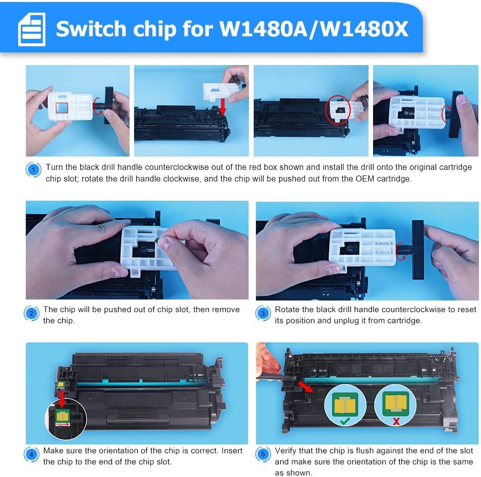 148A Toner Cartridge Black NO Chip Compatible Replacement for HP 148A W1480A 148X W1480X for HP Pro 4001dw 4001dn 4001n MFP 4101fdw 4101fdn Printer Ink (2 Packs )