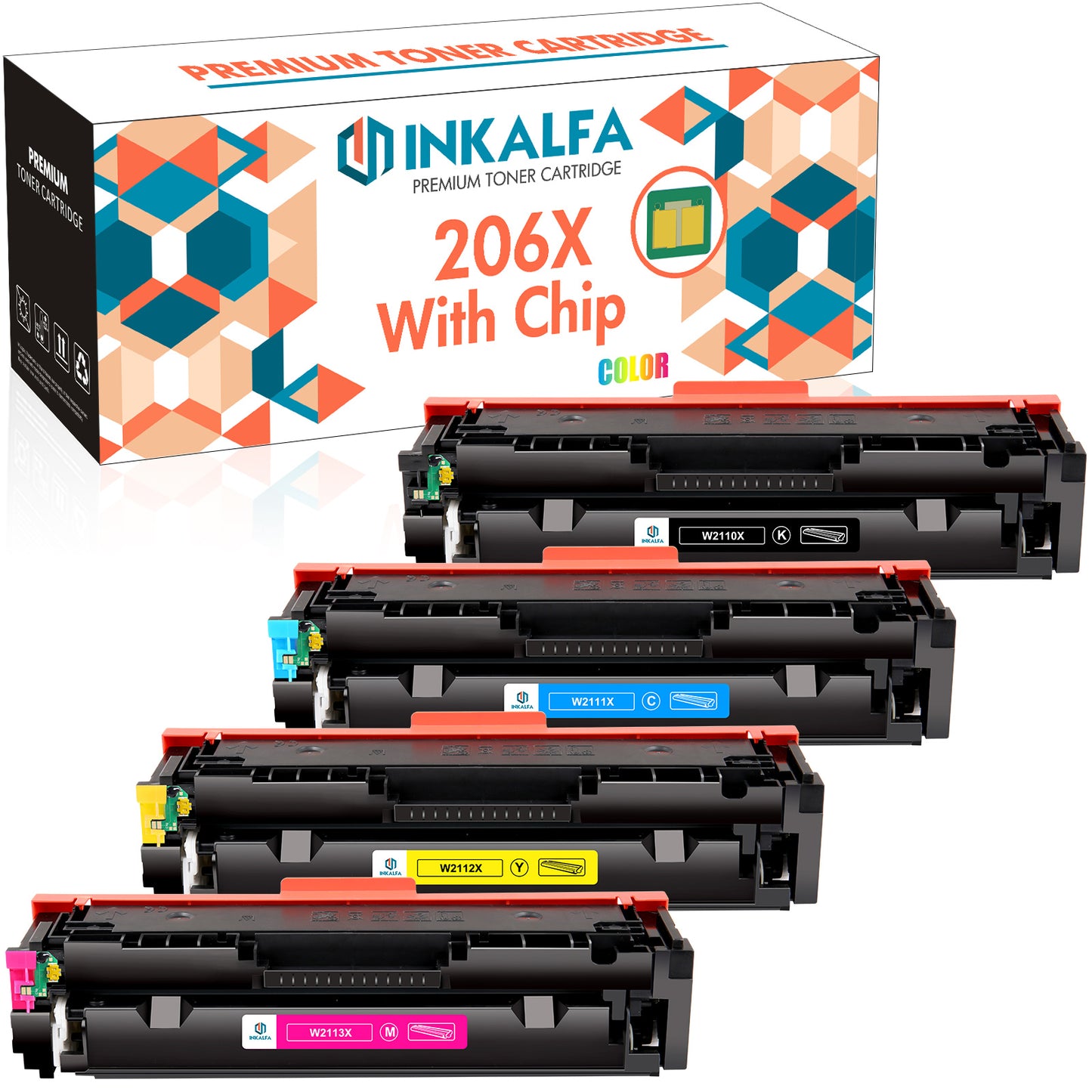 HP Compatible W2110X/W2111X/W2112X/W21103X Toner Cartridge 4-Pack Combo