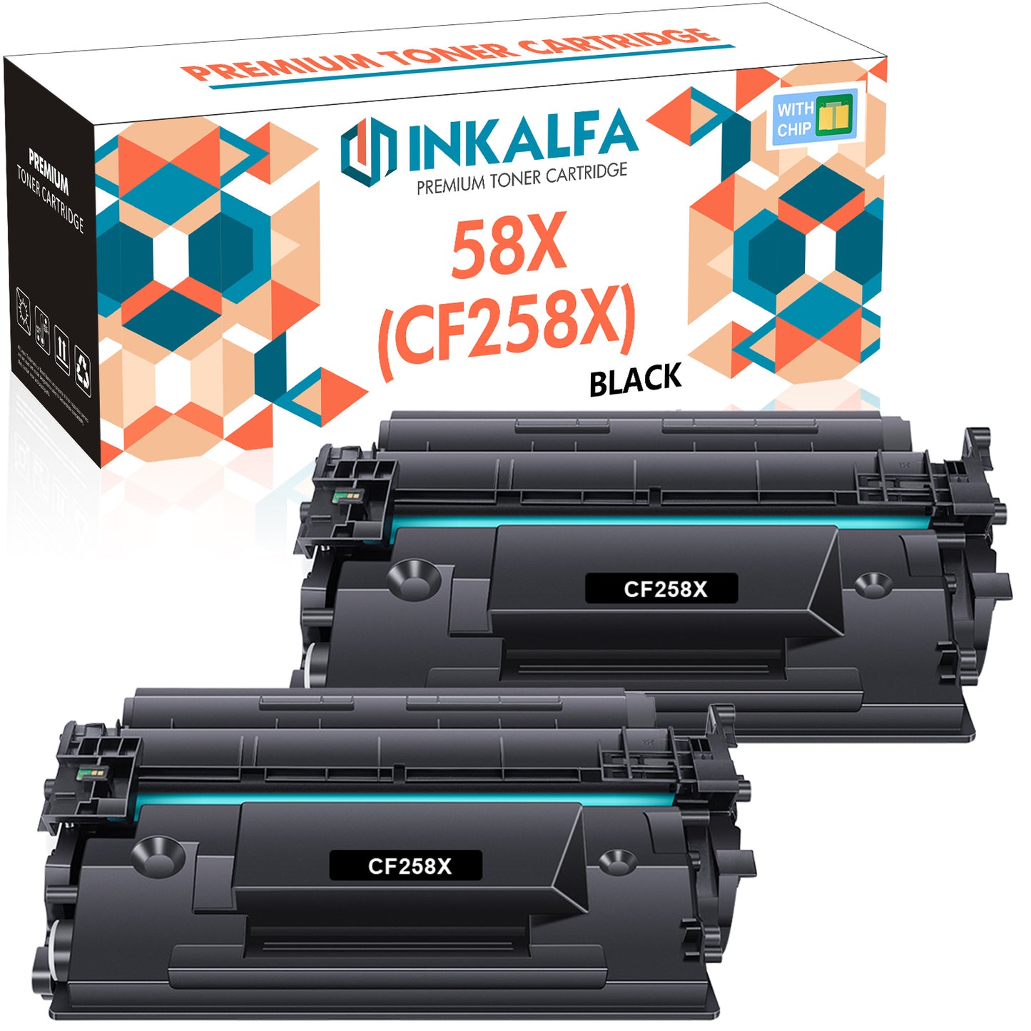 HP Compatible CF258X Black Toner Cartridge 2-Pack