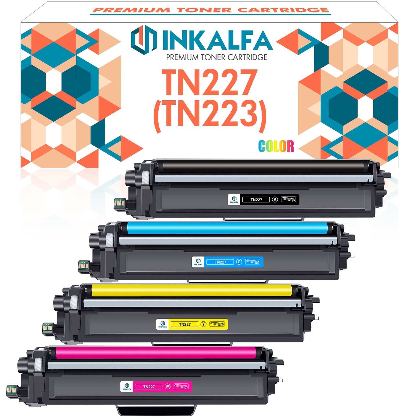 Inkalfa Compatible Toner Cartridge Replacement for Brother TN227 TN223 TN-227 TN227BK MFC-L3770CDW HL-L3290CDW MFC-L3750CDW MFC-L3710CW HL-L3270CDW L3230CDW Printer (TN-227BK/C/M/Y High Yield 4 Pack)